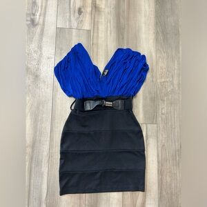 DEB Dress Small Black Blue Y2K